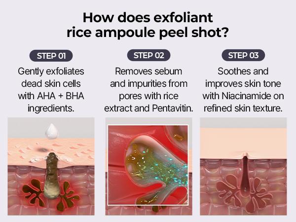 Peel Shot Glow Rice Ampoule Duo - Serums for Brightening, Exfoliating, and Moisturizing -Suitable for All Skin Types