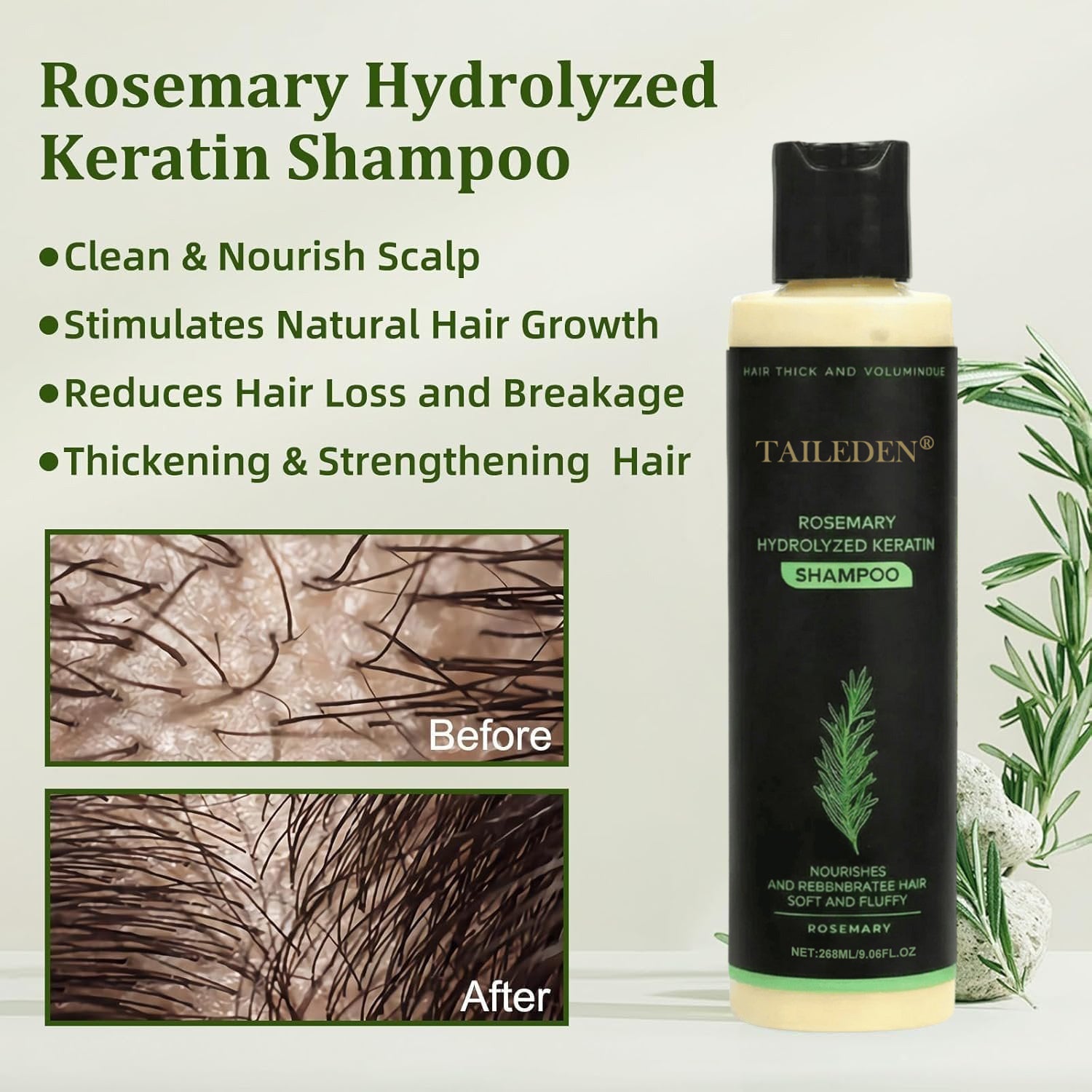 TAILEDEN® Rosemary Hydrolyzed Keratin Shampoo image TAILEDEN® Rosemary Hydrolyzed Keratin Shampoo