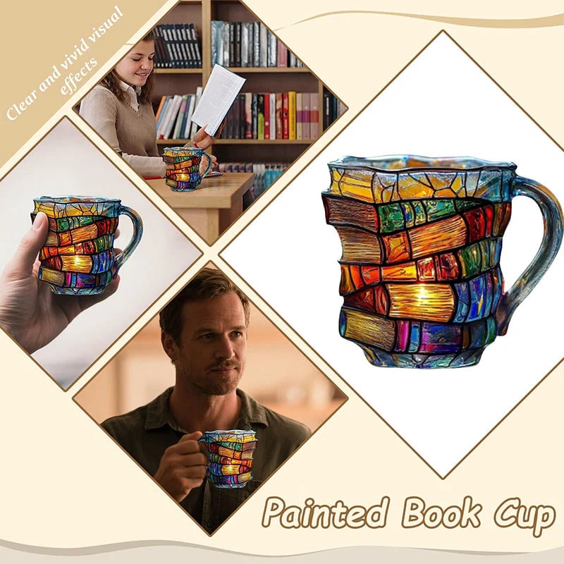 📚☕Painted Book Mug