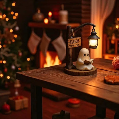 🔥👻📖Cute Ghost Reading Lantern - BOO!