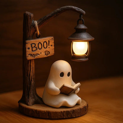 🔥👻📖Cute Ghost Reading Lantern - BOO!