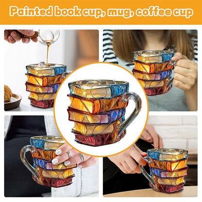 📚☕Painted Book Mug