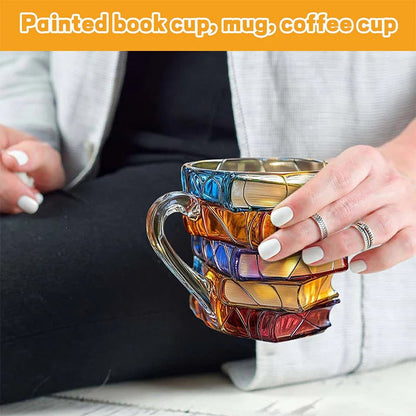 📚☕Painted Book Mug